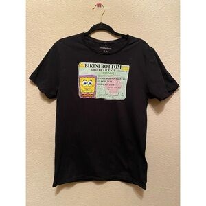 Black SpongeBob Graphic T-Shirt